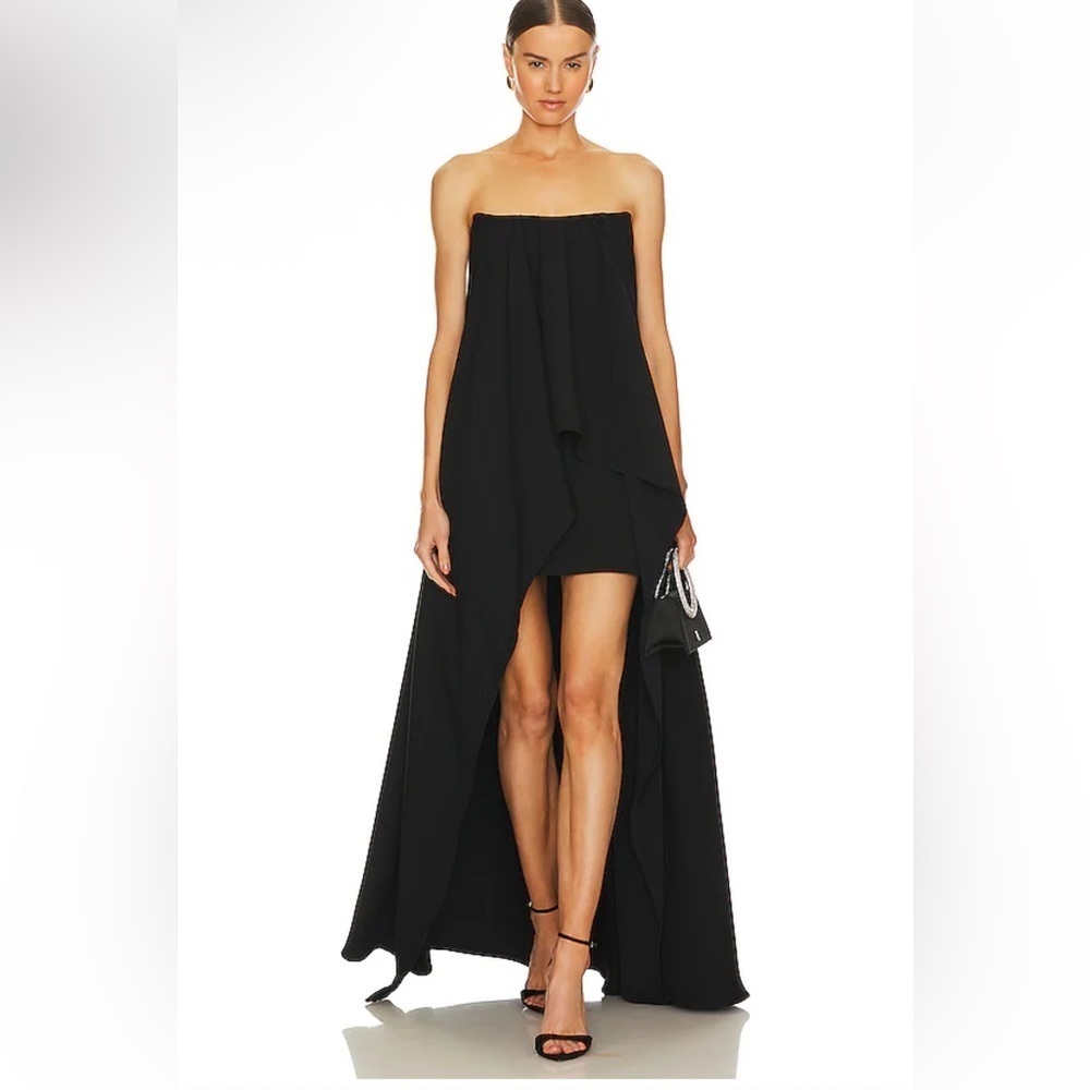 Nbd Devina High Low Gown Black Strapless Dress Maxi Revolve Nwt S
